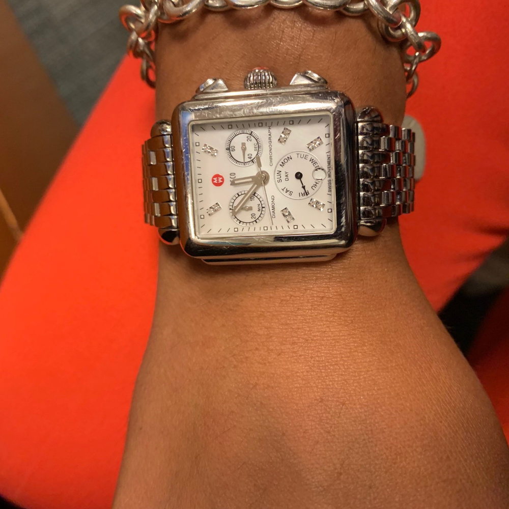 Deco White Mother of Pearl & Diamond Chronograph